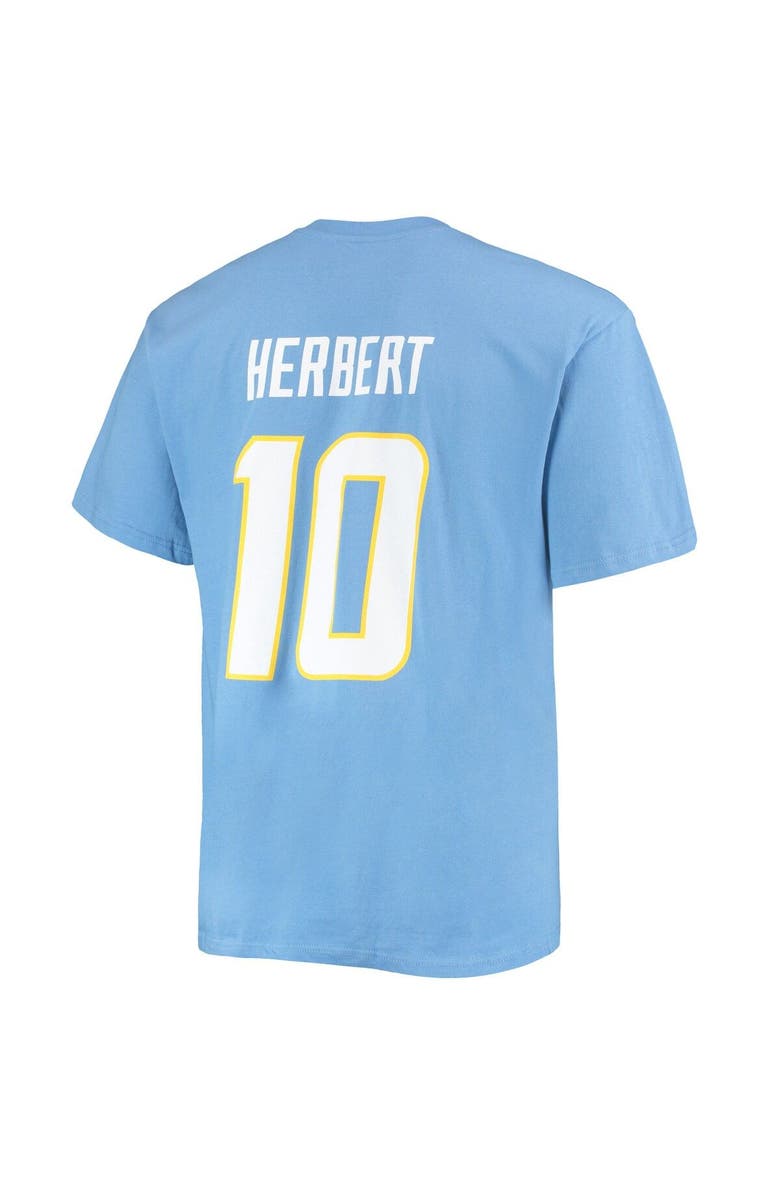 FANATICS Men's Fanatics Branded Justin Herbert Powder Blue Los Angeles Chargers Big & Tall Player Name & Number T-Shirt, Alternate, color, Powder Blue