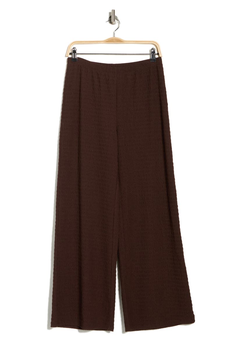 Textured Wide Leg Pants, Alternate, color, CHOCOLATE