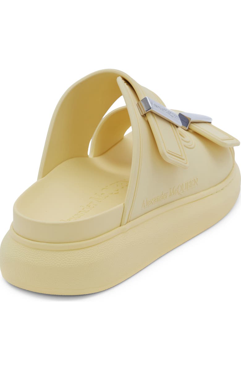 McQueen Oversized Slide Sandal, Alternate, color, Pale Yellow/ Silver