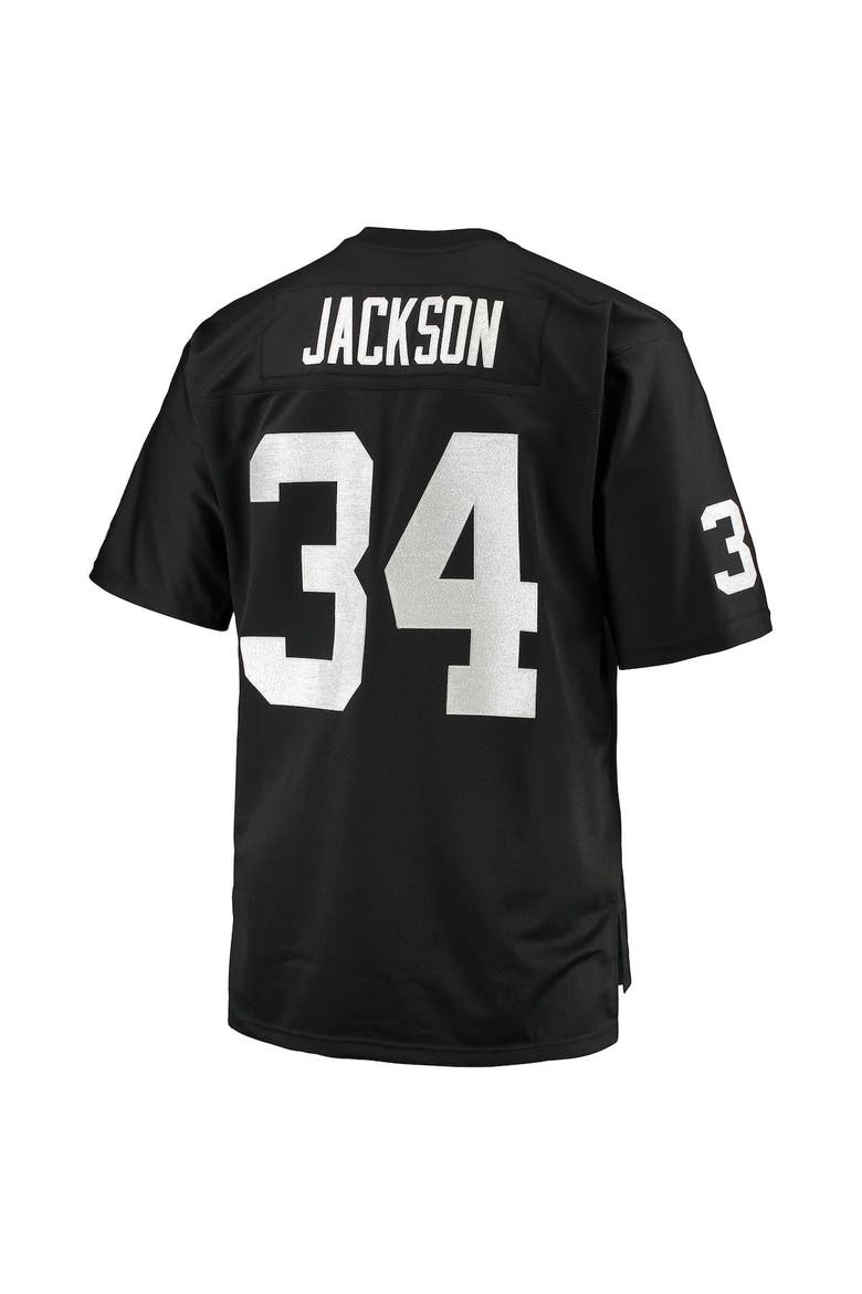 Men's Mitchell & Ness Bo Jackson Black Las Vegas Raiders Big & Tall 1988 Retired Player Replica Jersey, Alternate, color, Black