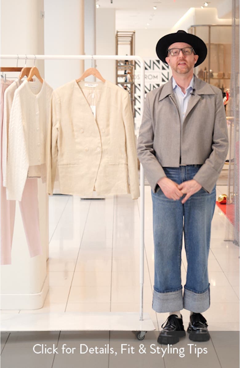 Dannika Collarless Linen Blazer, sales video thumbnail