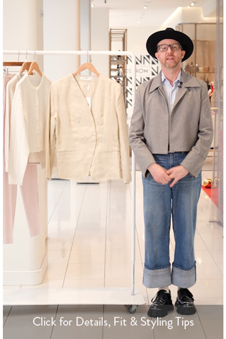 Dannika Collarless Linen Blazer video