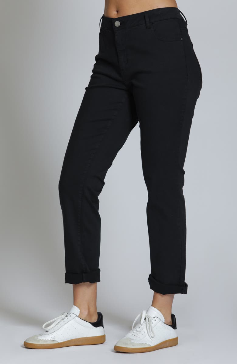 APNY Mid Rise Girlfriend Jeans, Alternate, color, Black