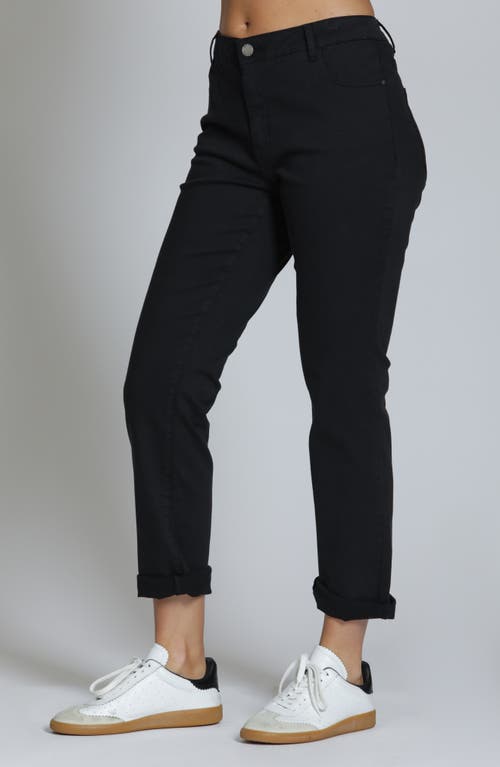 Apny Mid Rise Girlfriend Jeans In Black