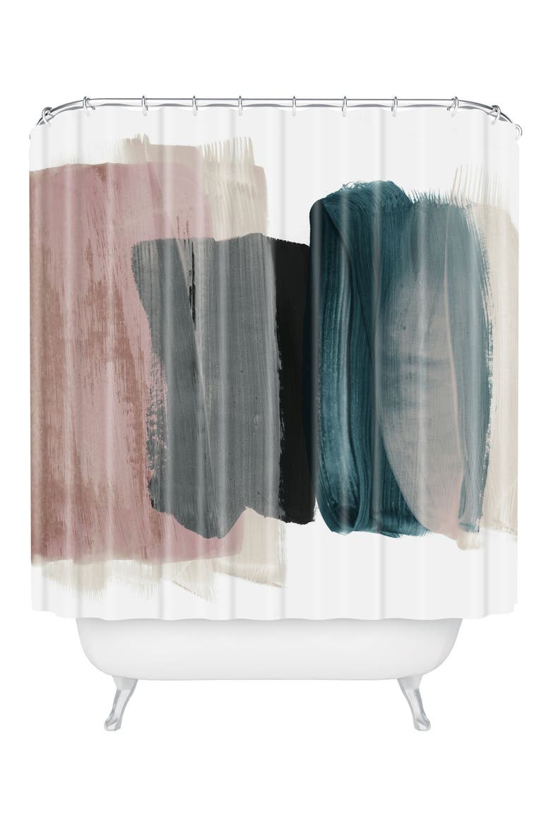 Min 1 Shower Curtain, Main, color, PINK/ BLUE/ WHITE