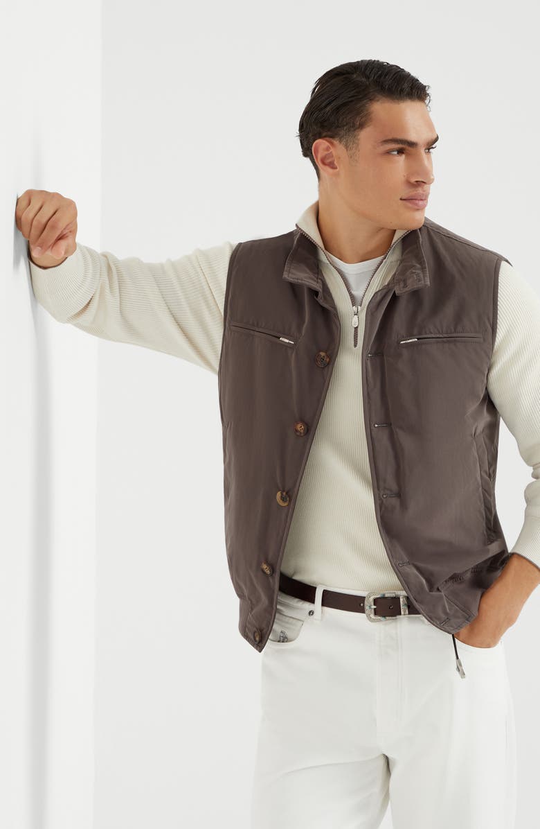 Brunello Cucinelli Microfiber vest, Alternate, color, 