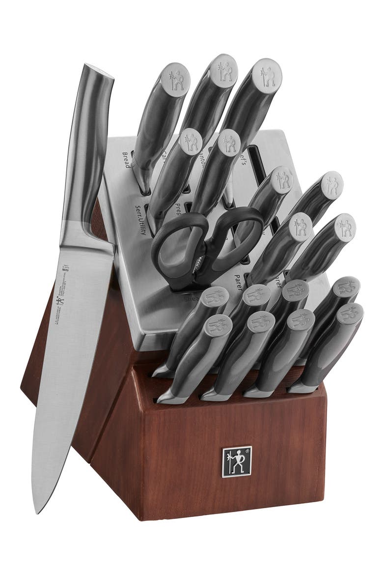 Graphite Stainless Steel Knife Block 20-Piece Set, Alternate, color, SILVER