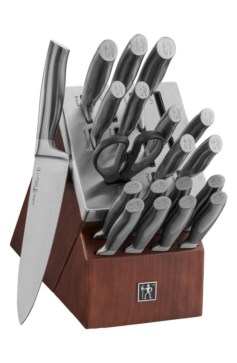 HENCKELS CUTLERY Graphite Stainless Steel Knife Block 20-Piece Set, Alternate, color, Silver