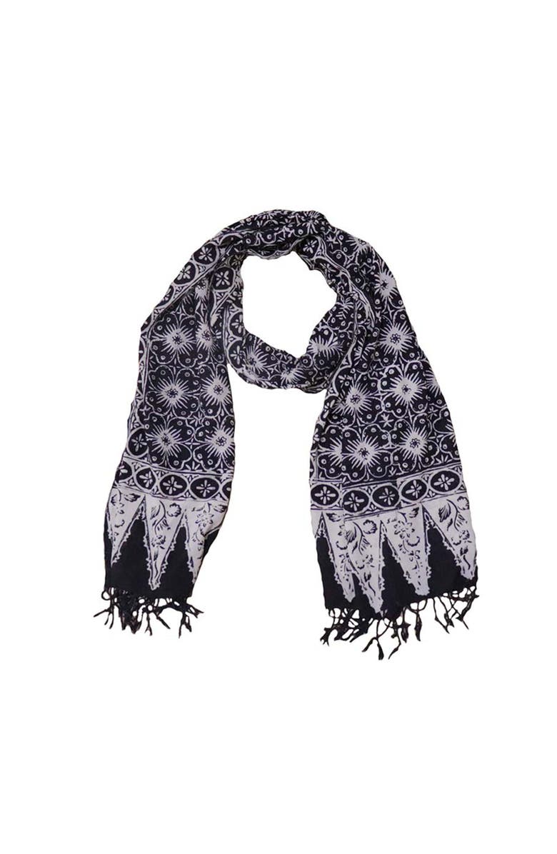 Kasih Co-op Handmade Batik Scarf, Main, color, Hisbiscus Flower