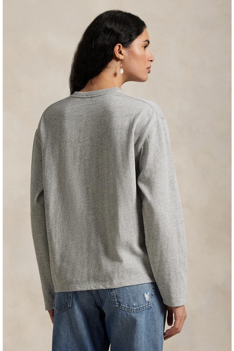 Long Sleeve Cotton Jersey T-Shirt, Alternate, color, COBBLESTONE HEATHER