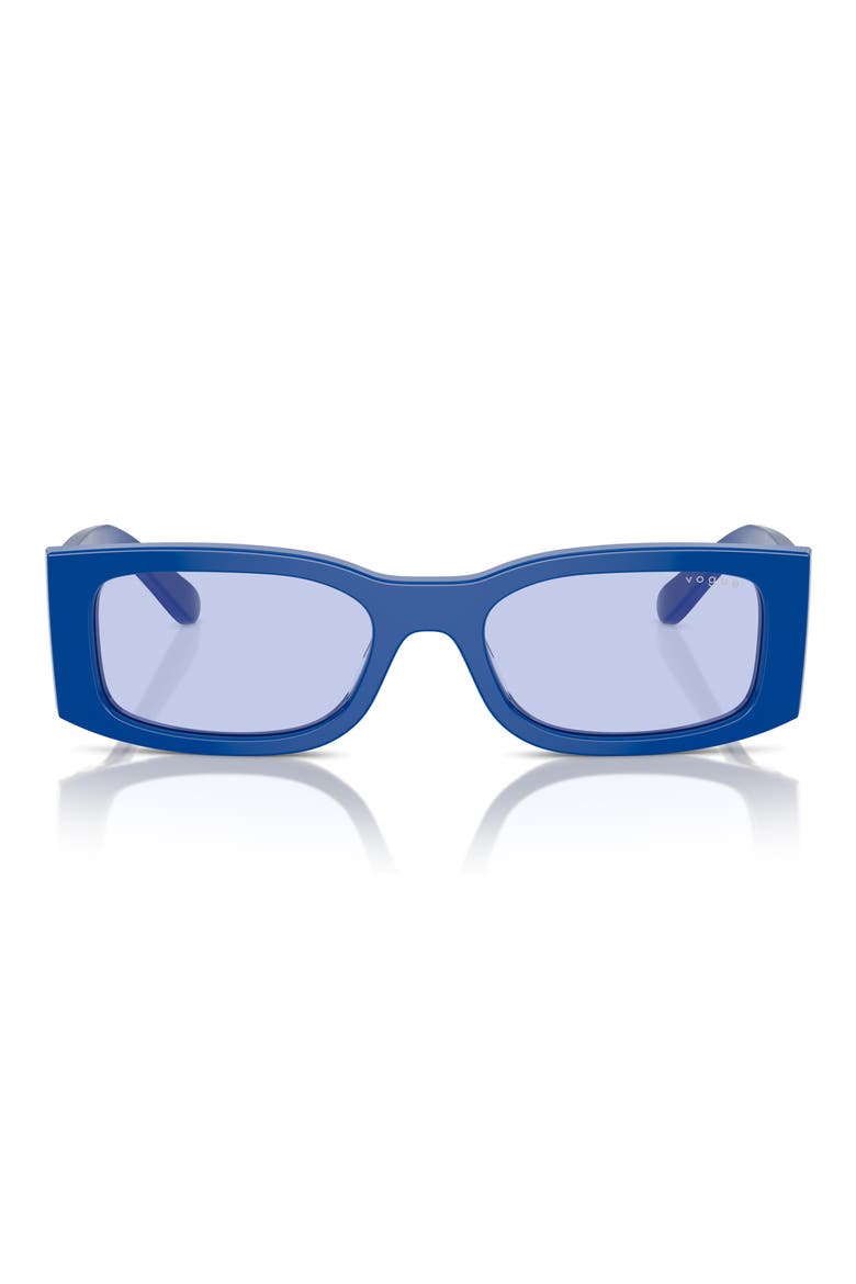 53mm Rectangular Sunglasses, Main, color, BLUE