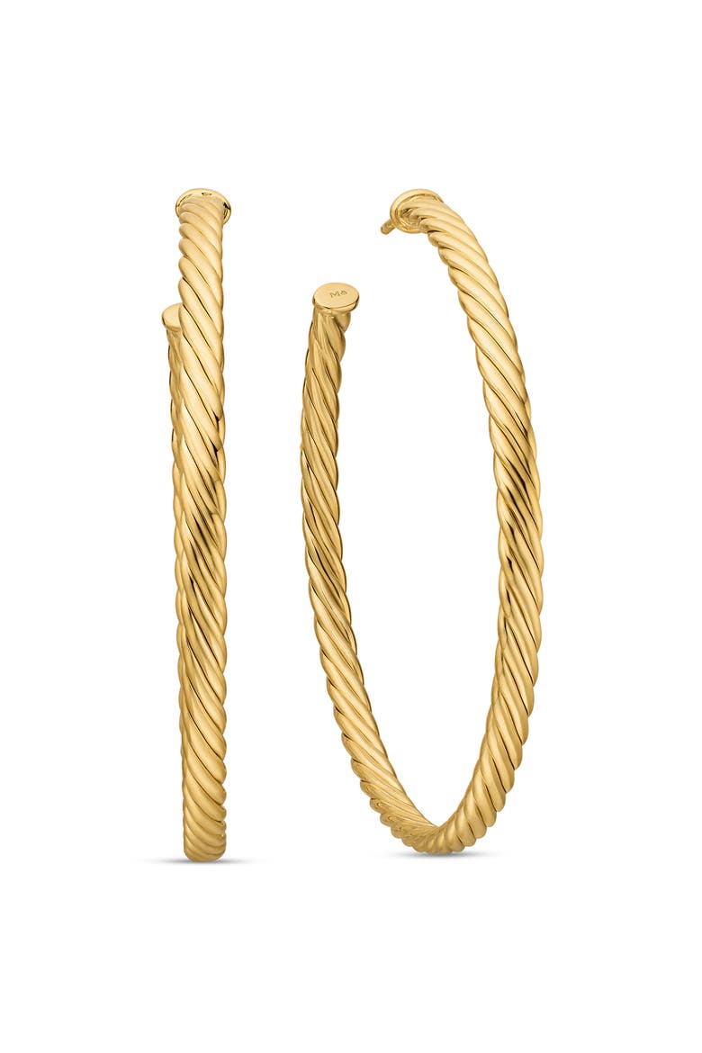 Cable Spiral Hoop Earrings, Main, color, GOLD