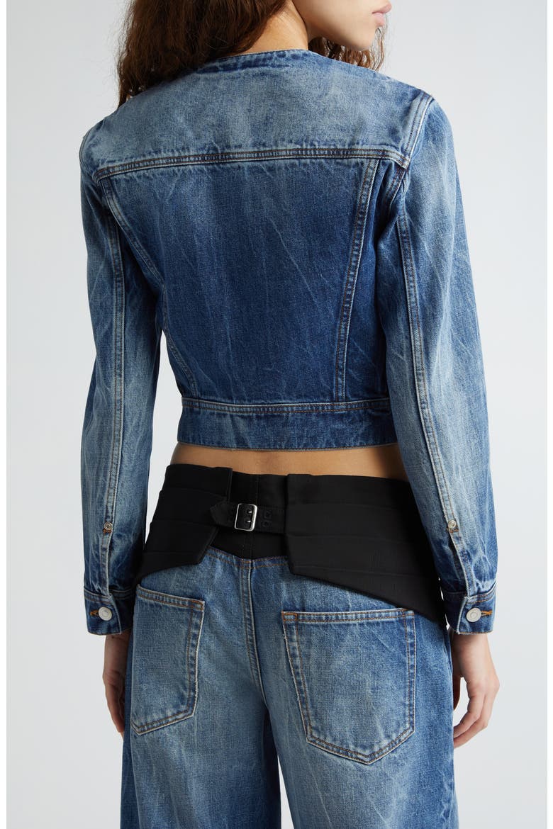 Tuxedo Panel Denim Jacket, Alternate, color, 4156 - BLUE AND TUXEDO