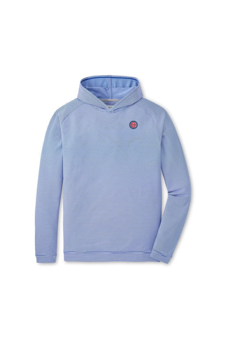 Men's Peter Millar Royal Chicago Cubs Pine Sugar Stripe Performance Hoodie, Main, color, Royal