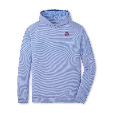 Men's Peter Millar Royal Chicago Cubs Pine Sugar Stripe Performance Hoodie