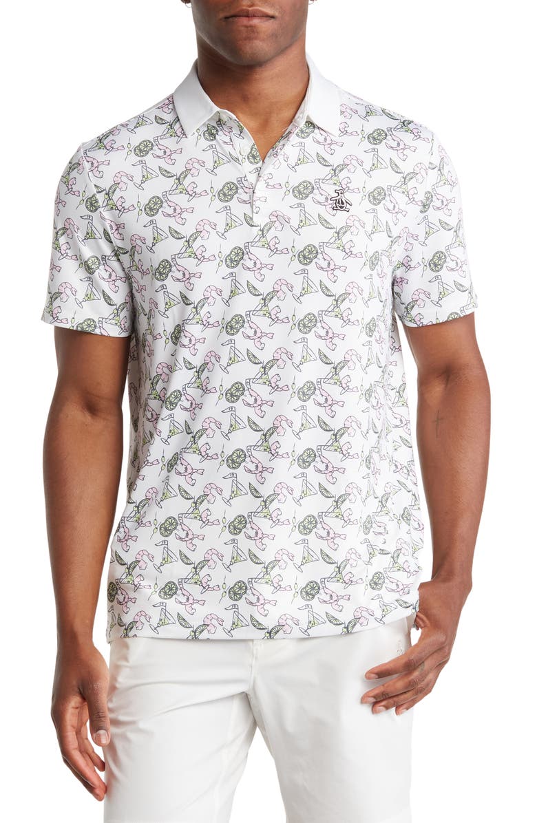 Original Penguin Shrimp Cocktail Polo, Main, color, Bright White