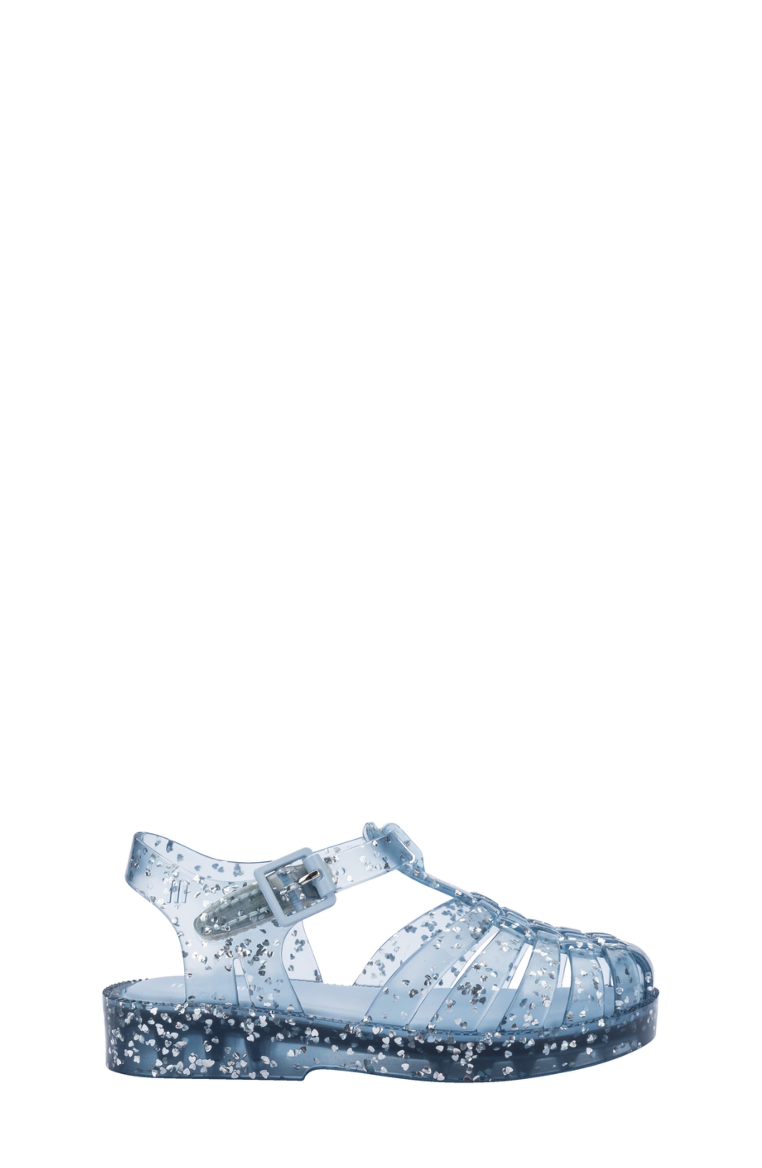 Mini Melissa Kids' Possession Glitter Fisherman Sandal, Alternate, color, Glitter Blue