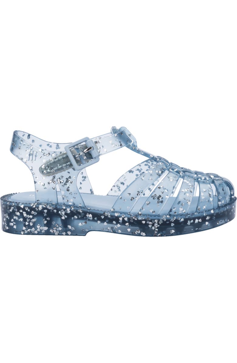Mini Melissa Kids' Possession Glitter Fisherman Sandal, Alternate, color, Glitter Blue