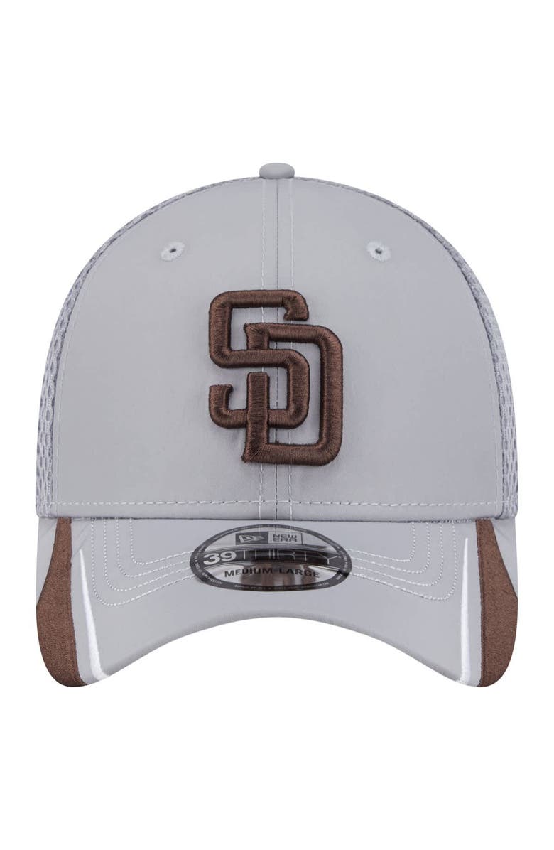 New Era Men's New Era Gray San Diego Padres Linear 39THIRTY Flex-Fit Hat, Alternate, color, Gray