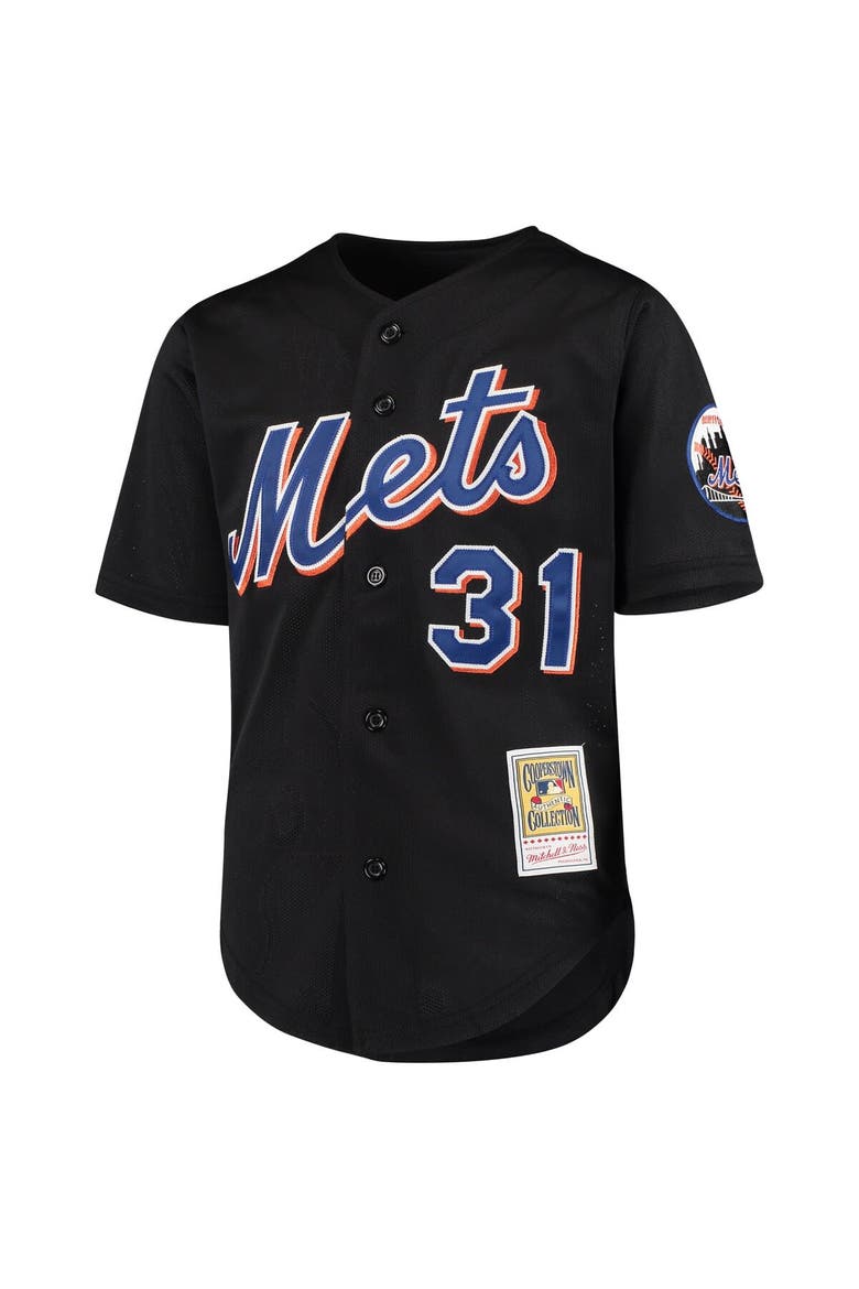 Youth Mitchell & Ness Mike Piazza Black New York Mets Cooperstown Collection Mesh Batting Practice Jersey, Alternate, color, Black