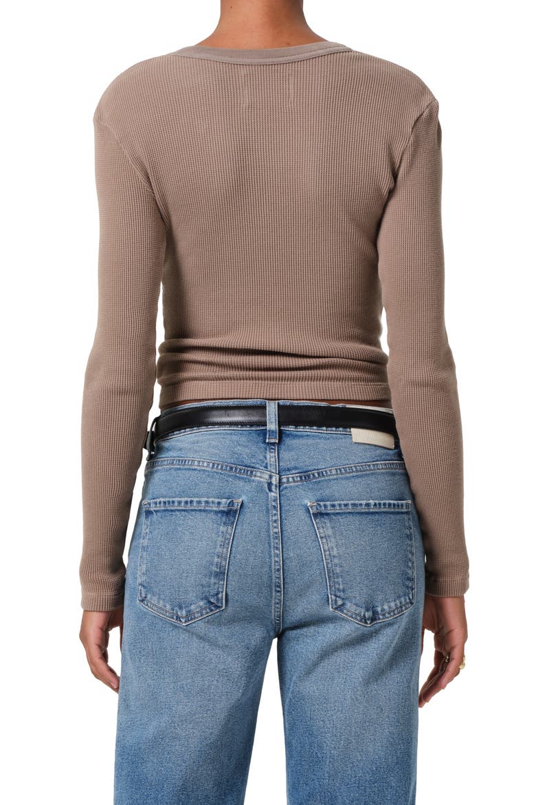 Pilar Long Sleeve Recycled Cotton Waffle Knit T-Shirt, Alternate, color, BEZAL