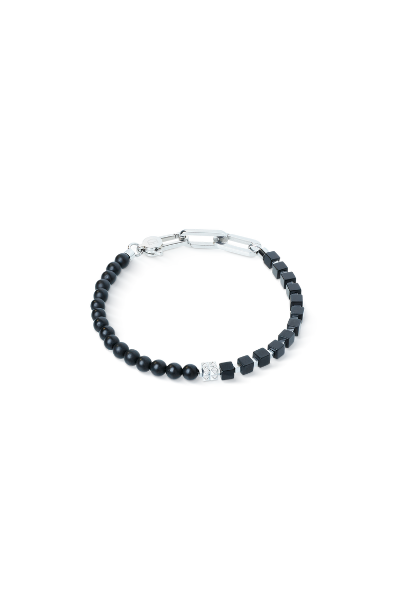 Bracelet Spikes Fusion Onyx Black-Silver, Main, color, Black