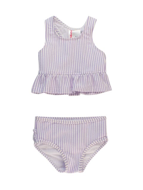 Baby Girls UPF50+ Seersucker Peplum Tankini
