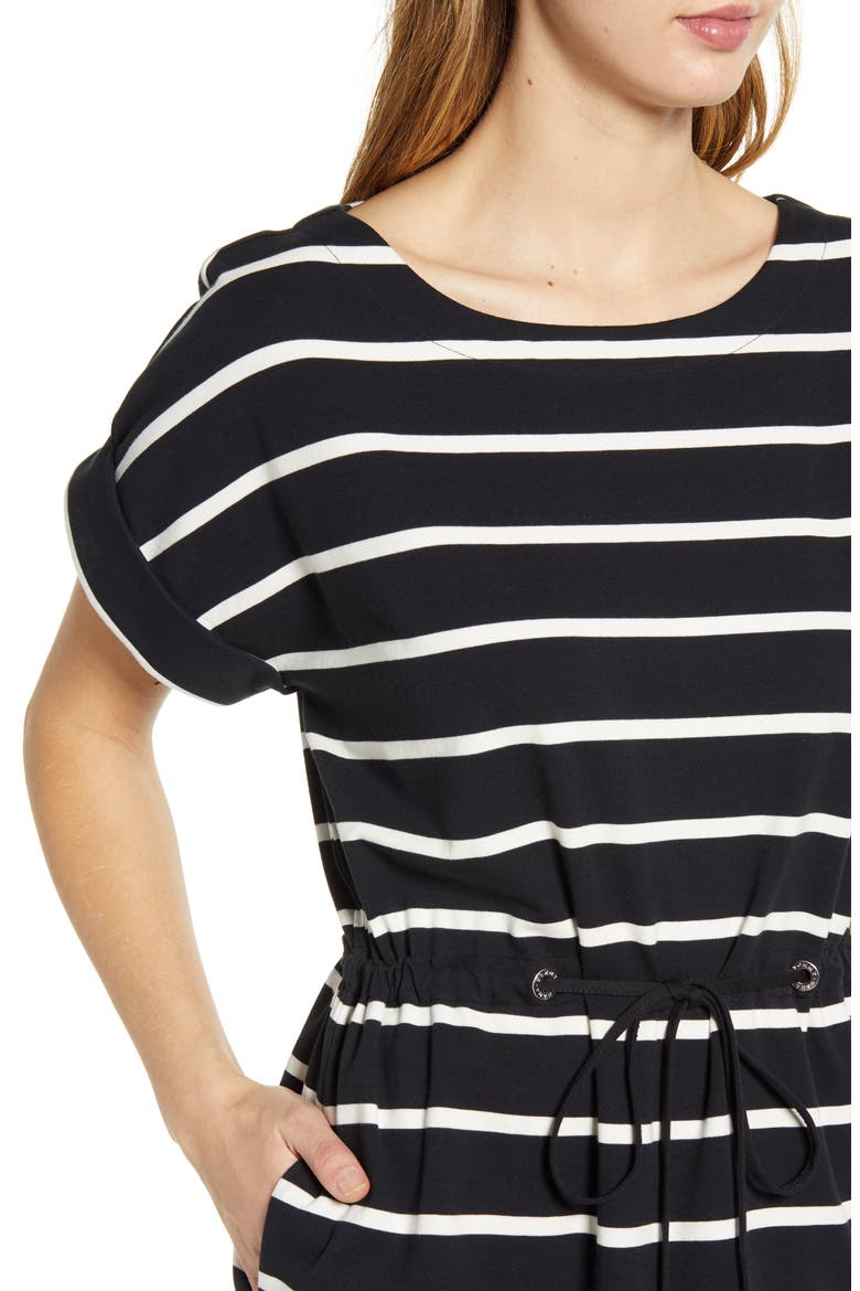 Sombra Stripe Tie Waist Dress, Alternate, color, BLACK
