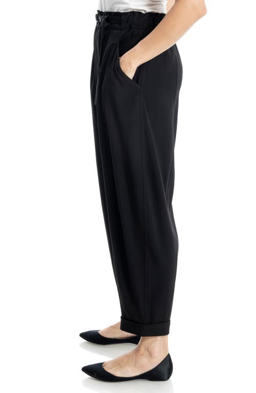 Max Studio Easy Twill Belted Barrel Pants In Black