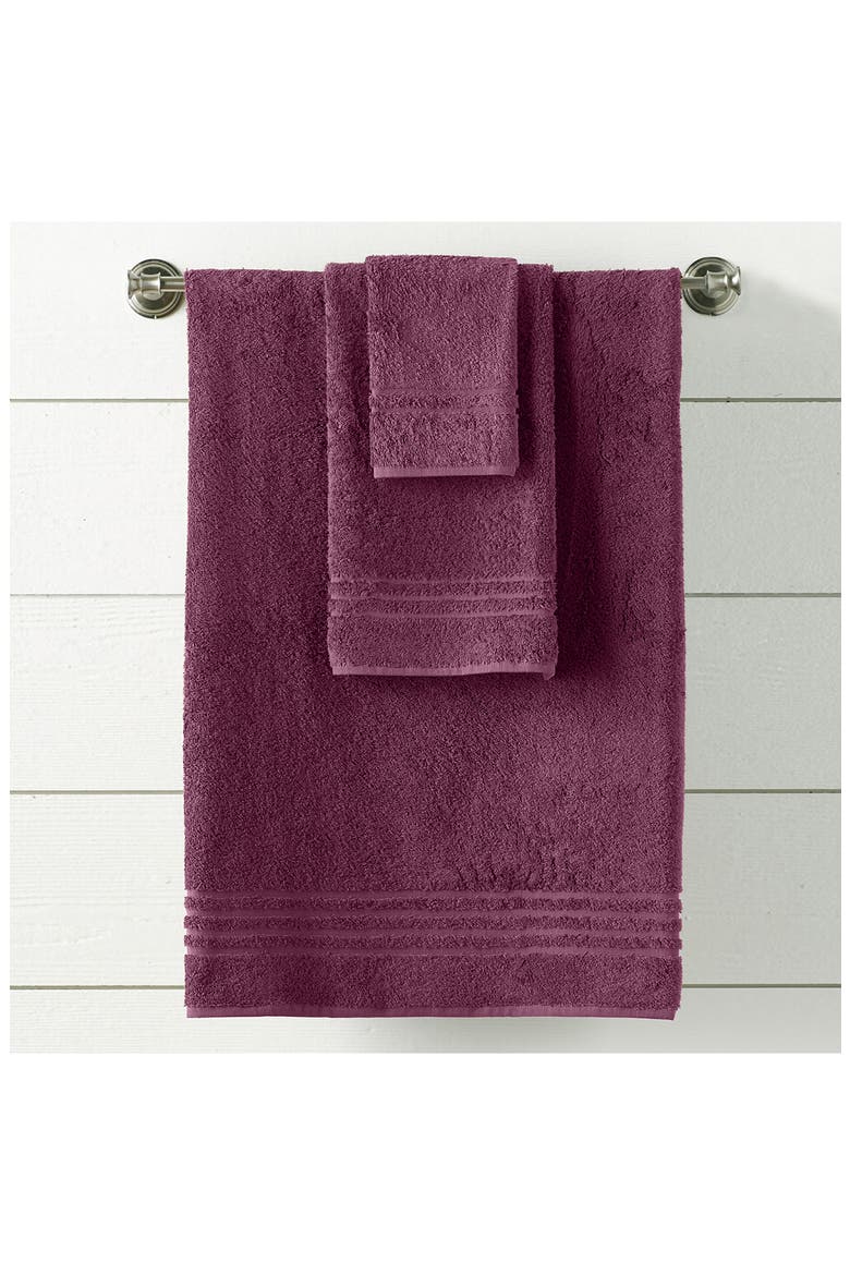 Solid Cotton 18-Piece Towel Set, Alternate, color, PLUM