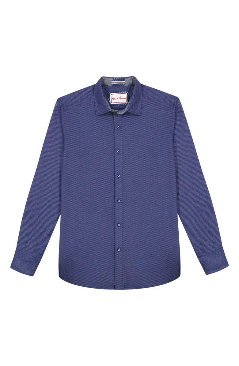 Robert Graham Leonard Stretch Button-Up Shirt, Alternate, color, Indigo