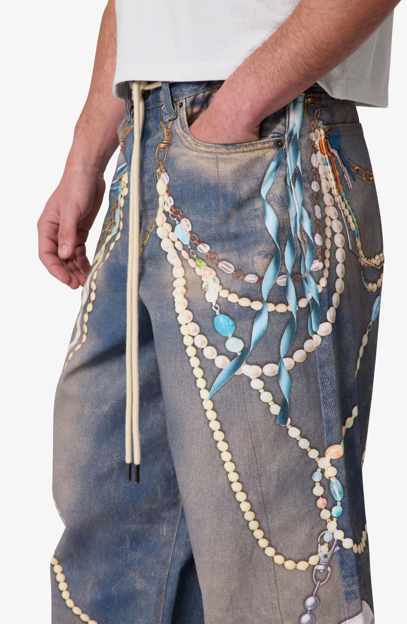 mnml Rave Chain Print Denim Jeans (Men) | Nordstrom