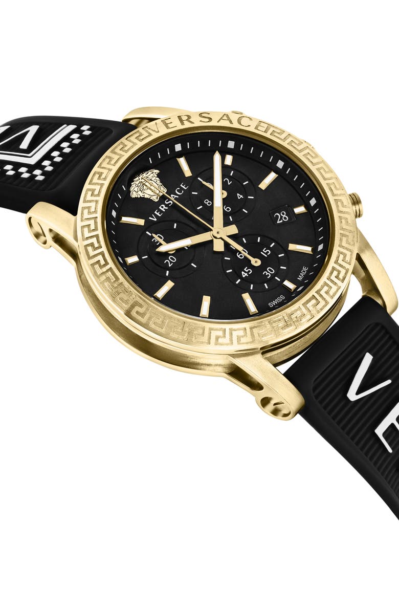 Versace Sport Tech Silicone Strap Chronograph Watch, 40mm, Alternate, color,