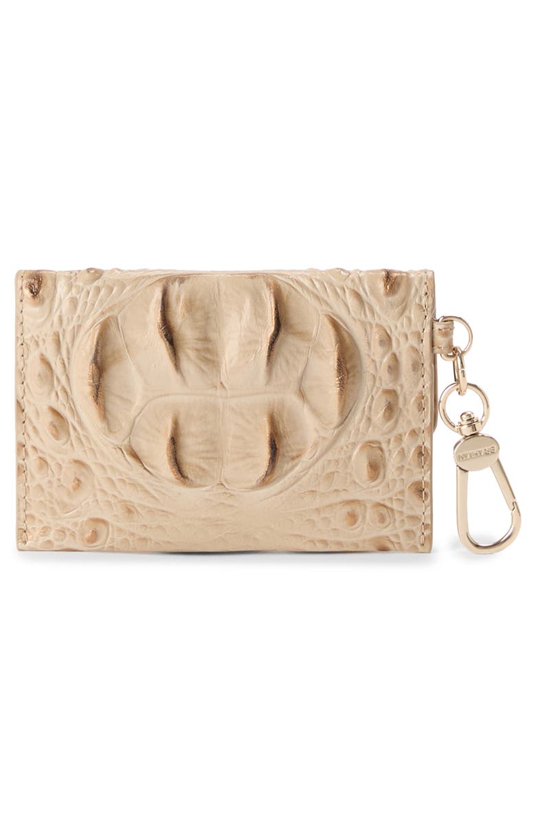 Brahmin Ricki Croc Embossed Leather Card Case, Alternate, color, Sandstorm Alden Road