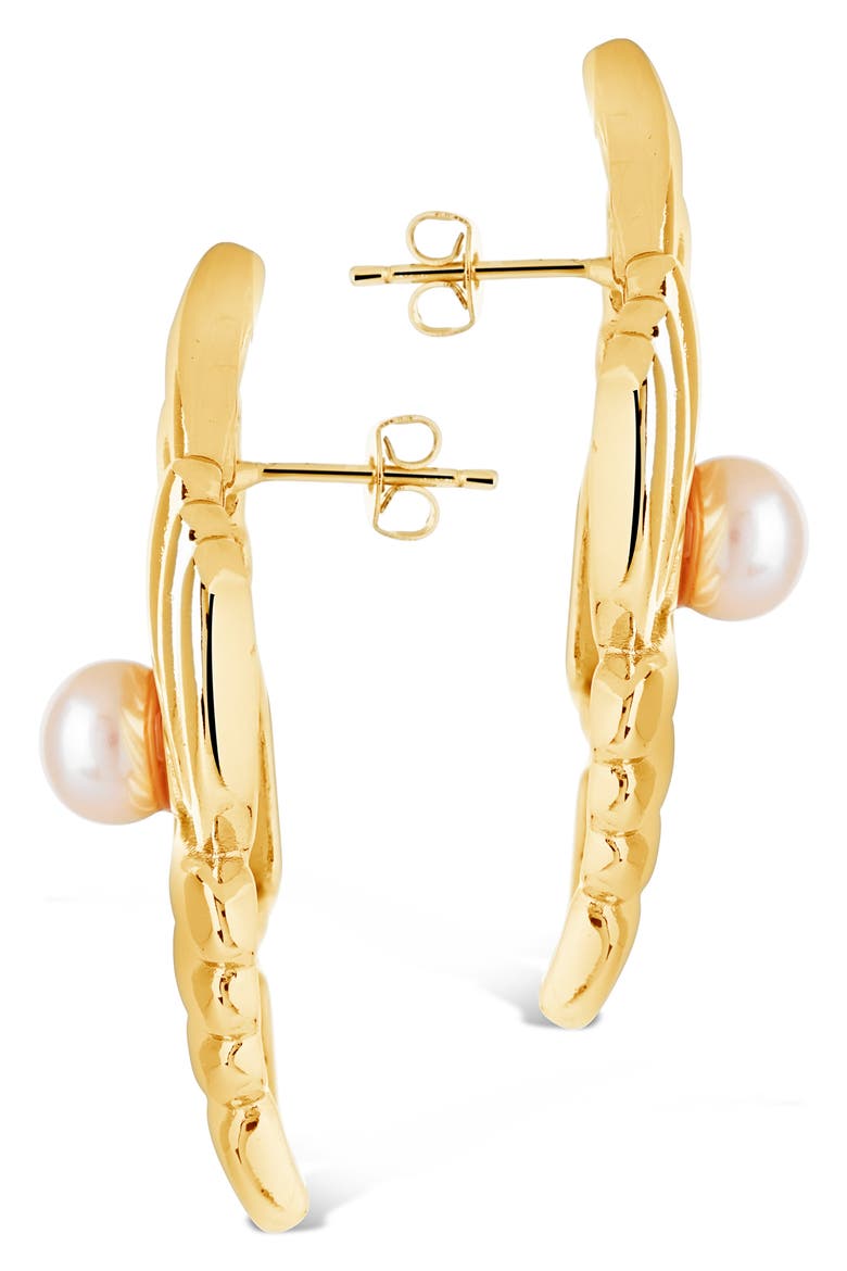 Fantaisie Genuine Pearl Post Earrings, Alternate, color, GOLD