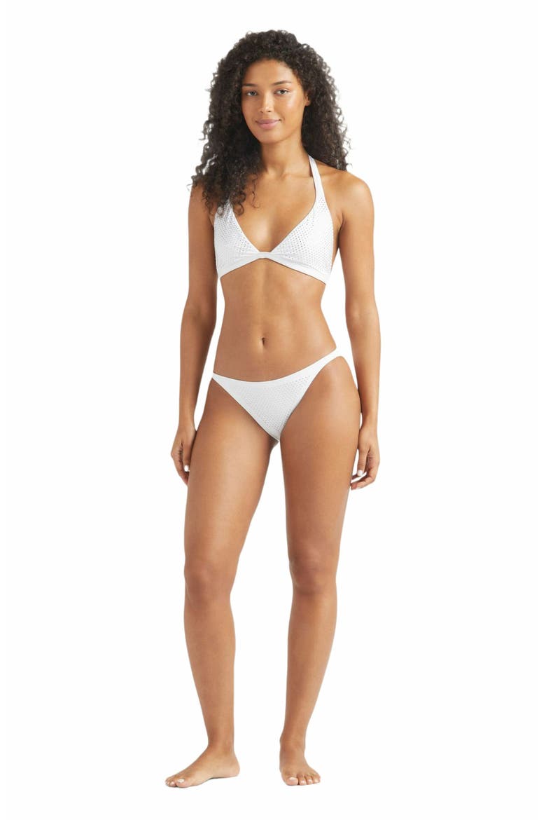 Women's Strass Mini Brief Bikini Bottom, Main, color, BLANC