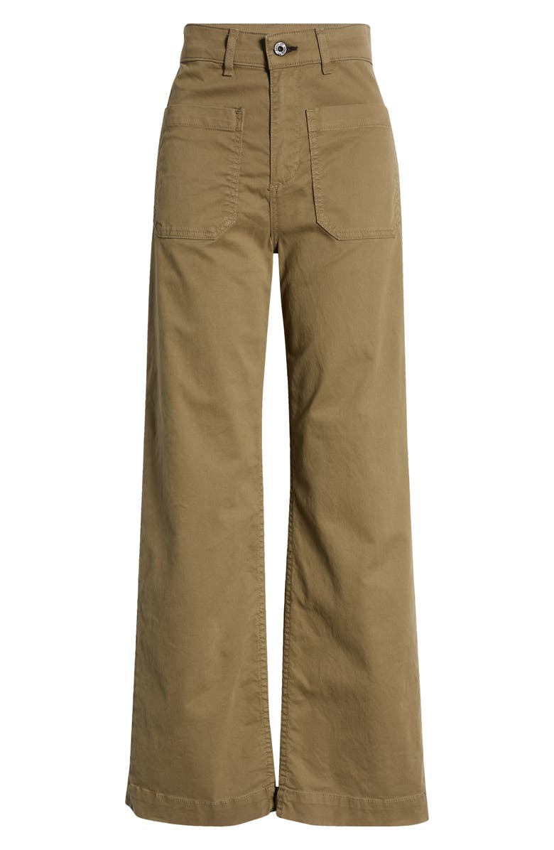 ASKK NY Sailor High Waist Wide Leg Pants, Alternate, color, Olive