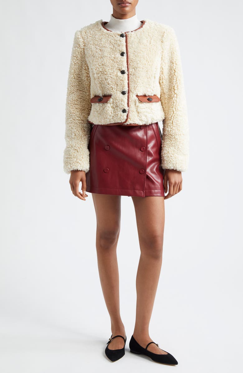 Cinq à Sept Naia Faux Shearling Jacket, Alternate, color,