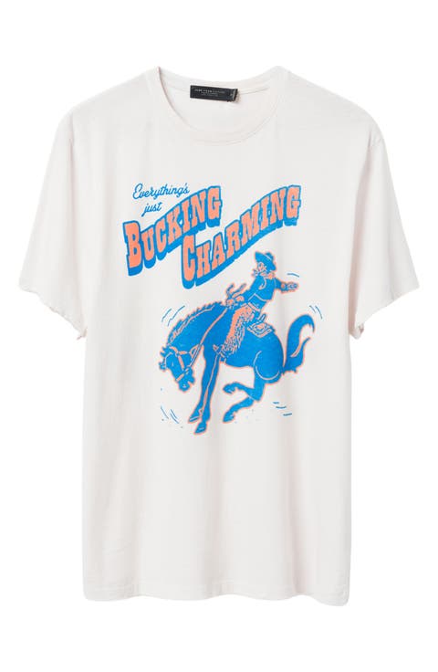Bucking Charming Cotton Graphic T-Shirt