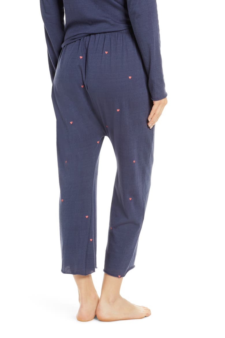 The Lounge Crop Pajama Pants, Alternate, color, NAVY W/ VALENTINE HEARTS