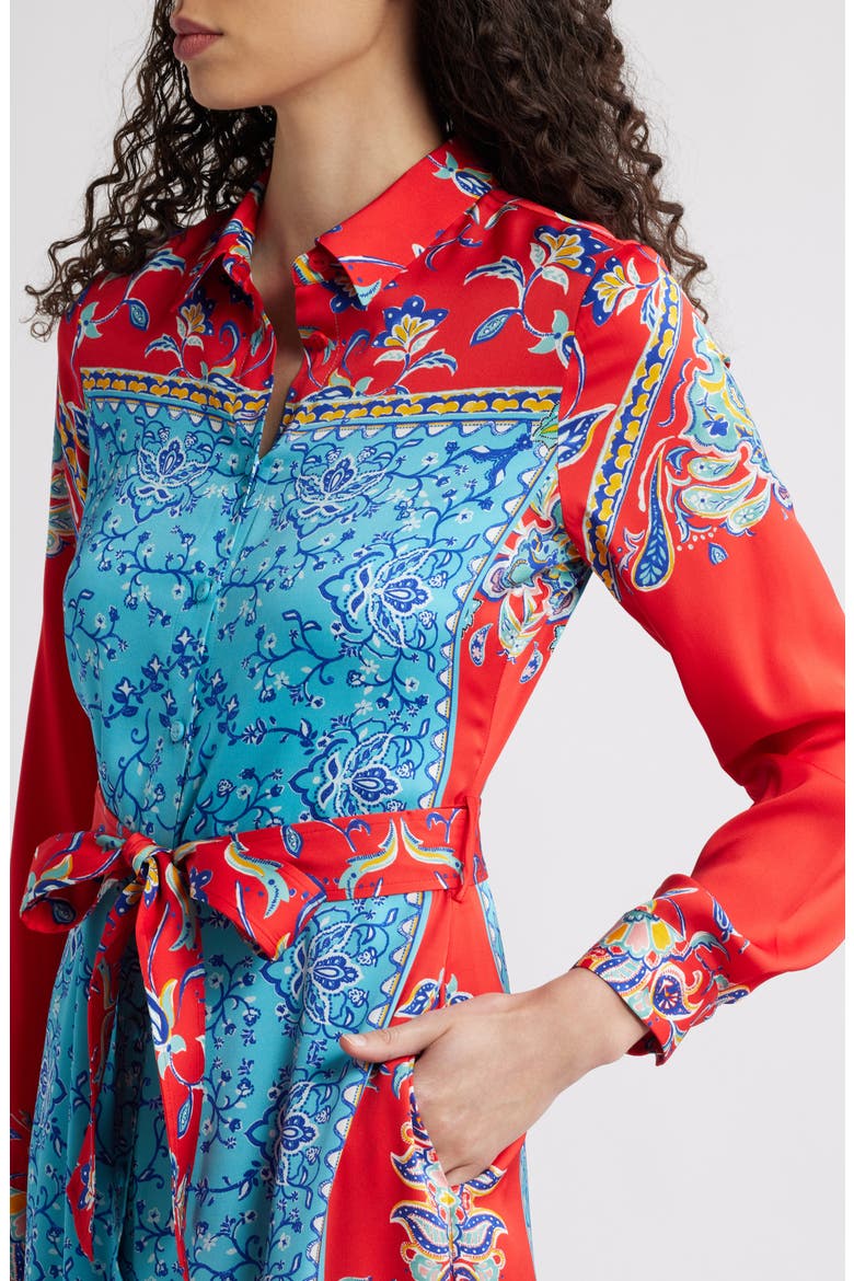 The Paulina Isle of Capri Print Long Sleeve Shirtdress, Alternate, color, ISLE OF CAPRI PRINT