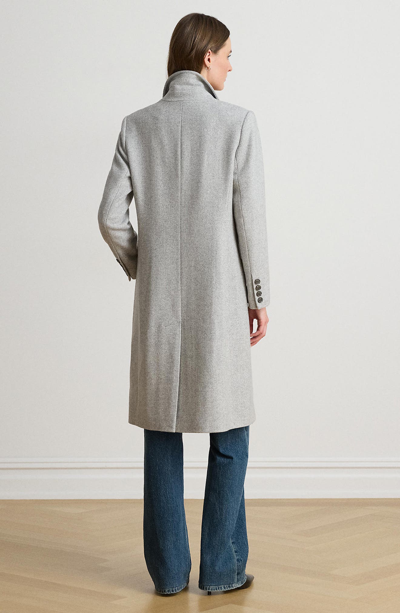 Lauren Ralph Lauren Double Breasted Wool Blend Coat (Women