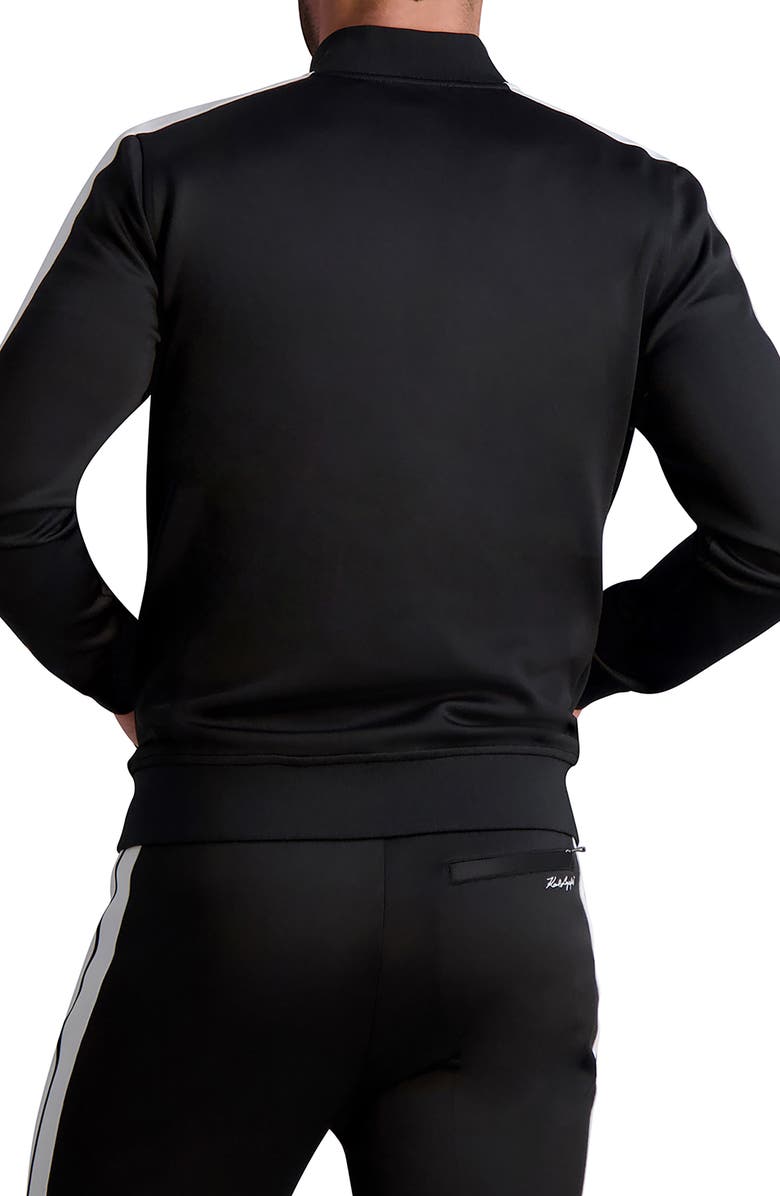 KARL LAGERFELD PARIS Signature Scuba Track Jacket, Alternate, color, 