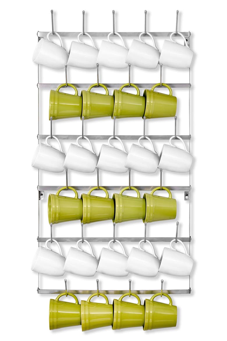 Large 6-Tier Metal Mug Rack, Alternate, color, SILVER