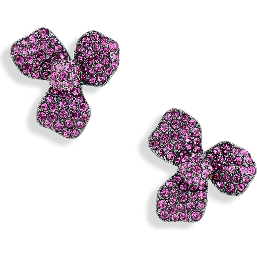 Lele Sadoughi Pavé Trillium Stud Earrings in Raspberry