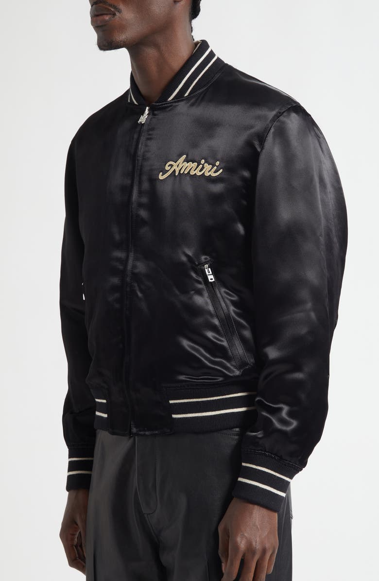 AMIRI Club Amiri Bomber Jacket, Alternate, color, Black