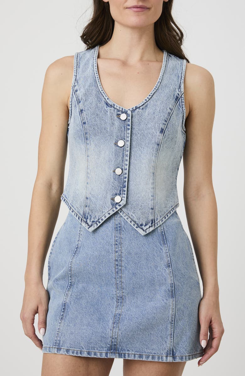 French Connection Denim Vest, Main, color, Light Wash