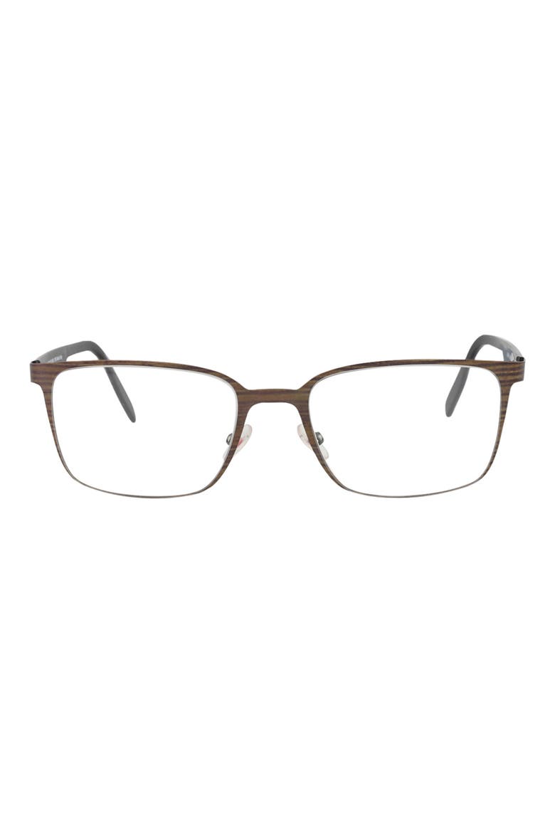 53mm Rectangle Optical Frames, Main, color, WOOD GRAIN BLACK TRANSPARENT