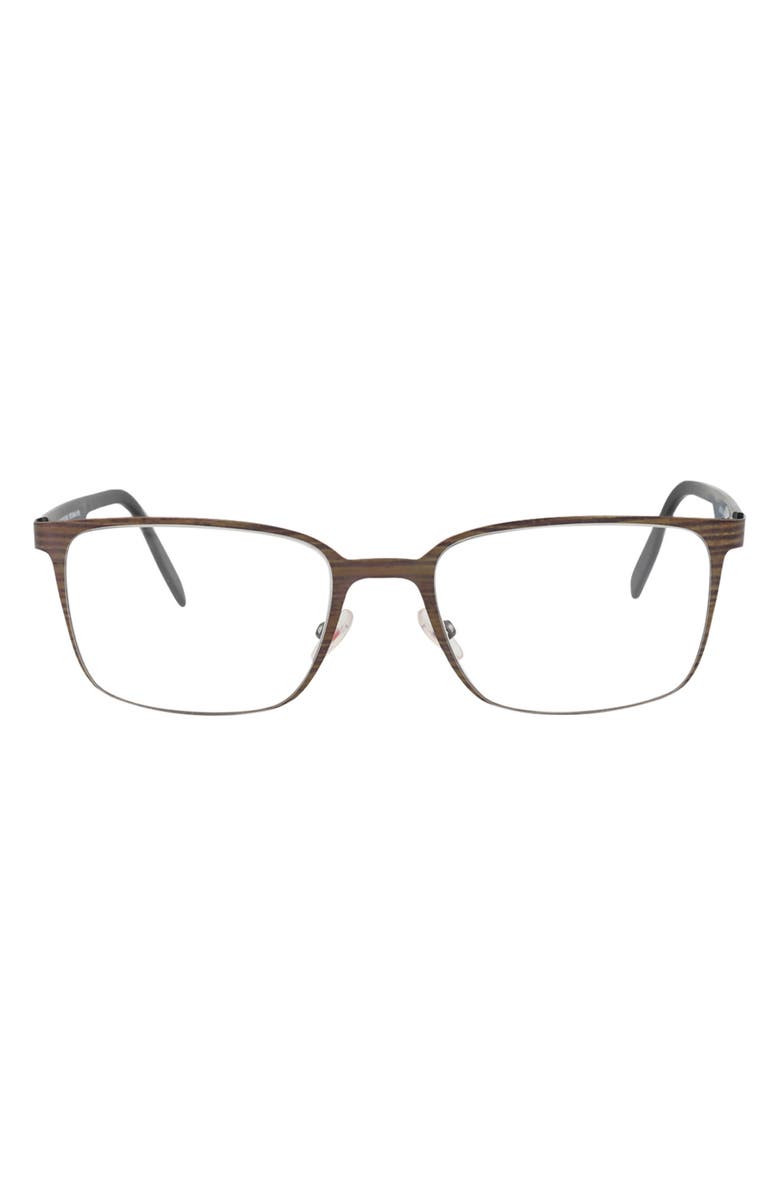 Maui Jim 53mm Rectangle Optical Frames, Main, color, Wood Grain Black Transparent