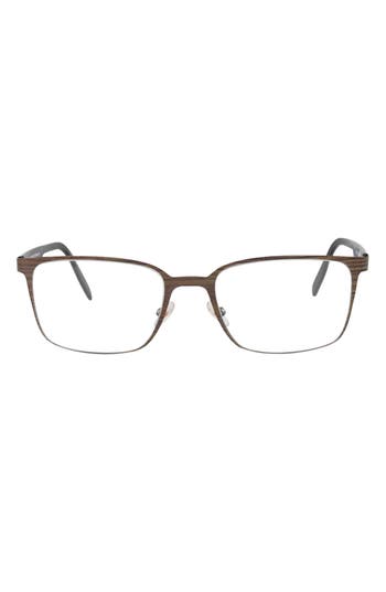 Maui Jim Square-frame Stainless Steel Optical Frames In Brown
